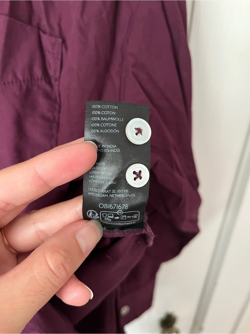 Anthropologie Button-Up Shirt in Deep Burgundy - Picture 7 of 7